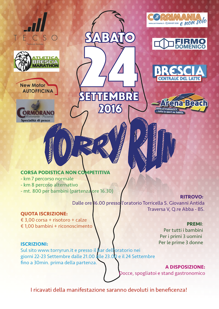 Volantino Torry Run 2016 - Brescia