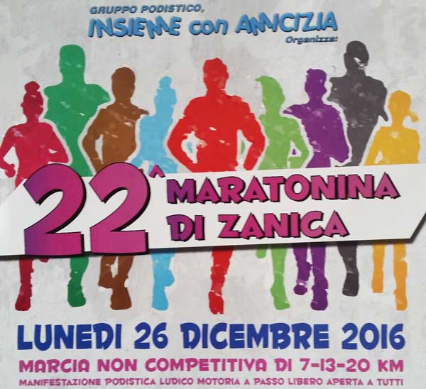 Volantino corsa podistica a Zanica dicembre 2016
