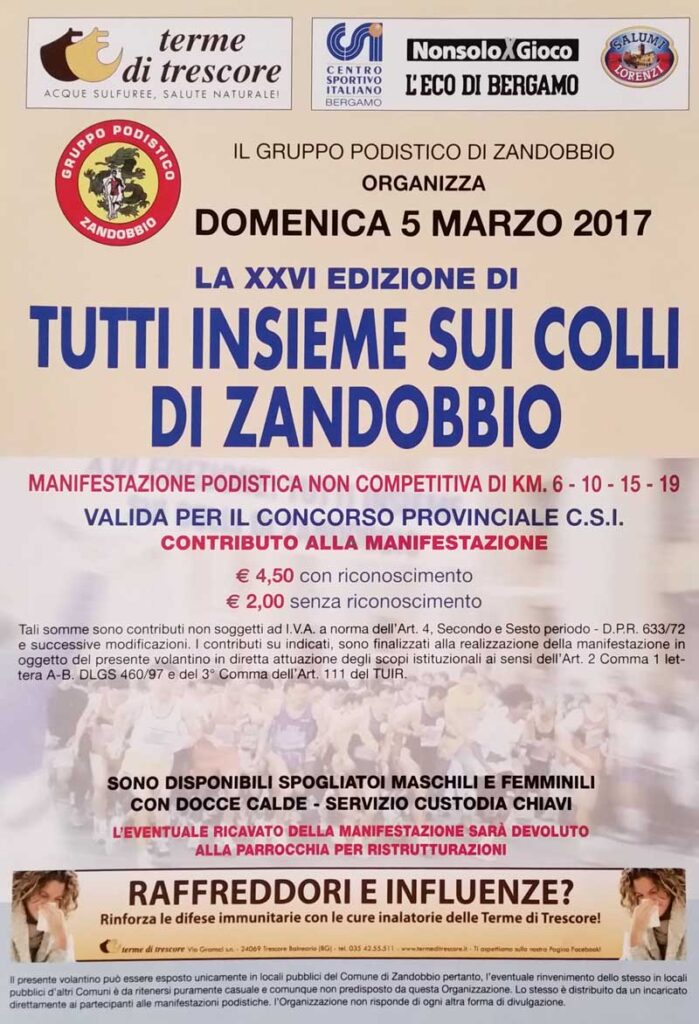 Volantino corsa podistica a Zandobbio 5mar2017