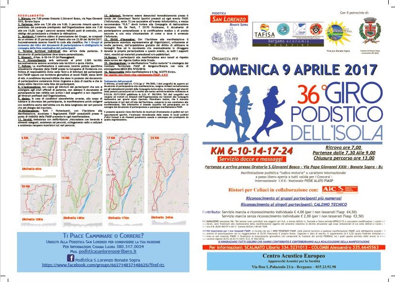 Volantino 36o Giro dell'isola a Bonate Sopra 9apr2017
