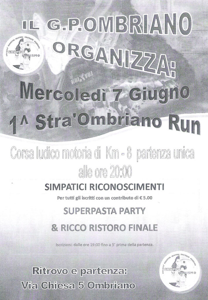 Stra Ombriano Run - 1a edizione