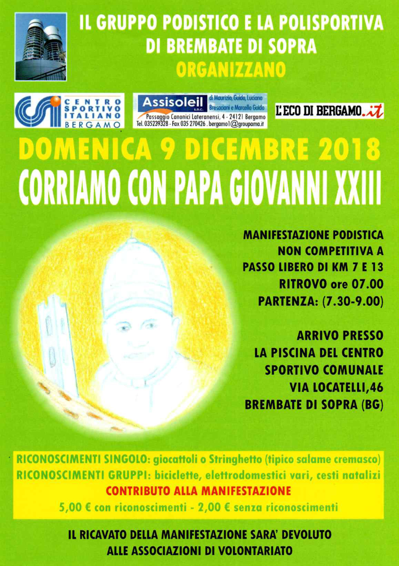 Corriamo con Papa Giovanni XXIII edizione 2018
