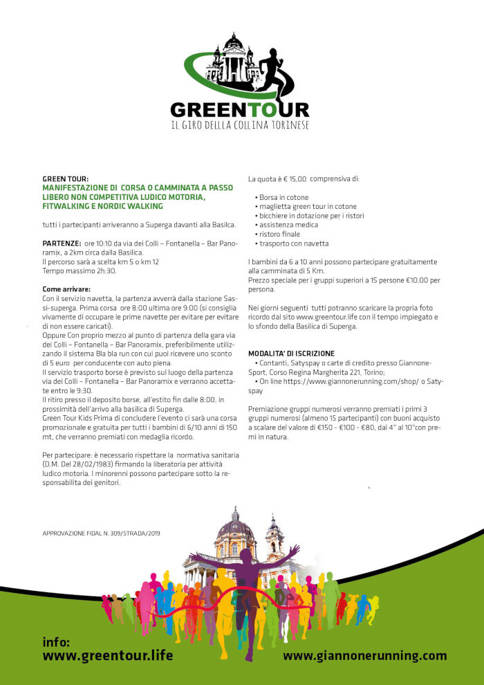 Regolamento Greentour 2019 il giro della collina torinese non competitiva