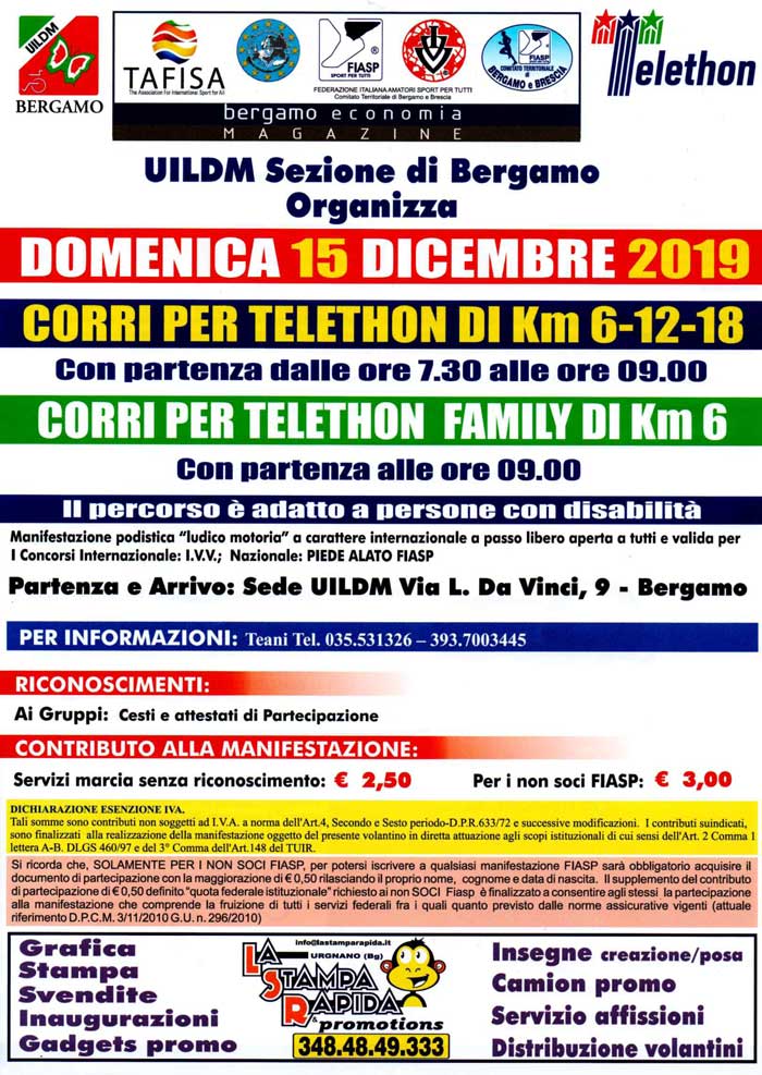 Corri per Telethon 2019 – Bergamo