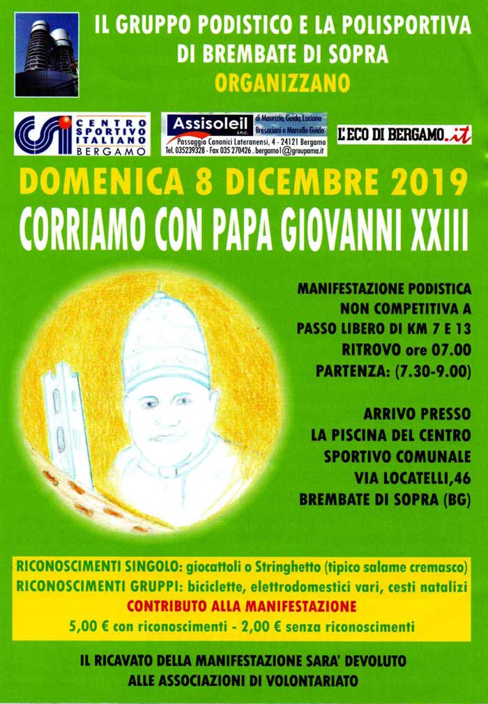 Corriamo con Papa Giovanni XXIII - edizione 2019