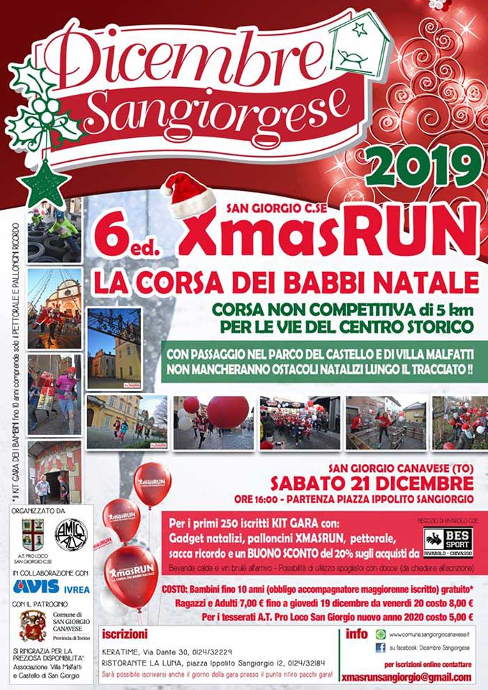 XmasRUN La corsa dei Babbi Natale 6a Edizione - San Giorgio Canavese