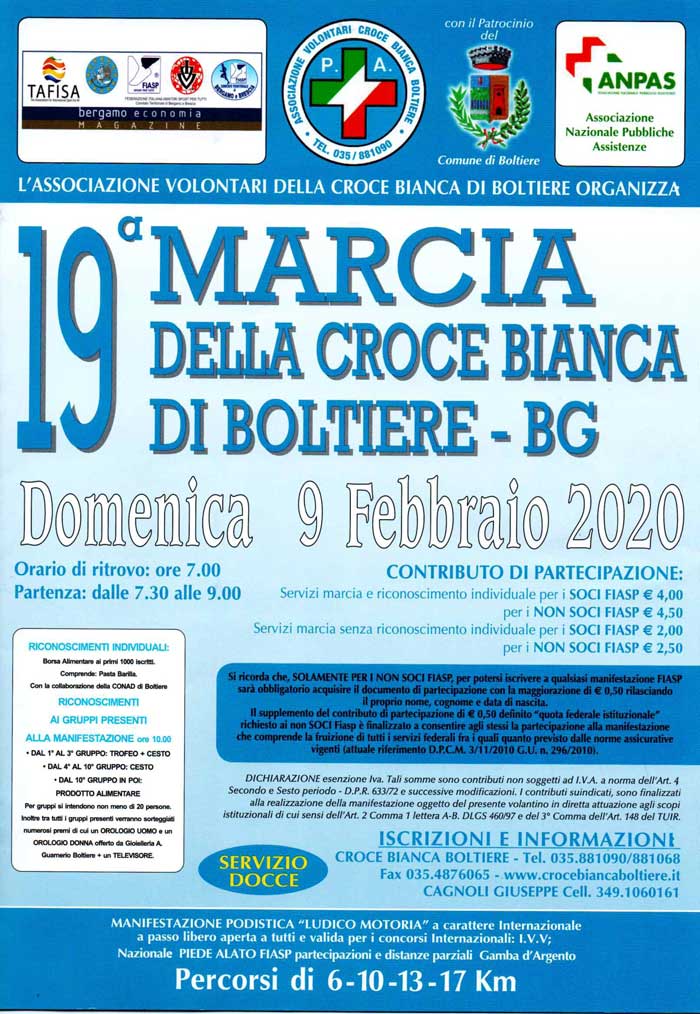 Marcia della croce bianca di Boltiere - 9 febbraio 2020