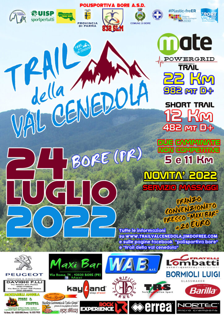 Trail della Val Cenedola 2022 - volantino fronte
