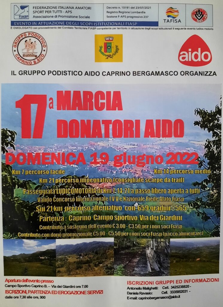 17^ Marcia donatori AIDO