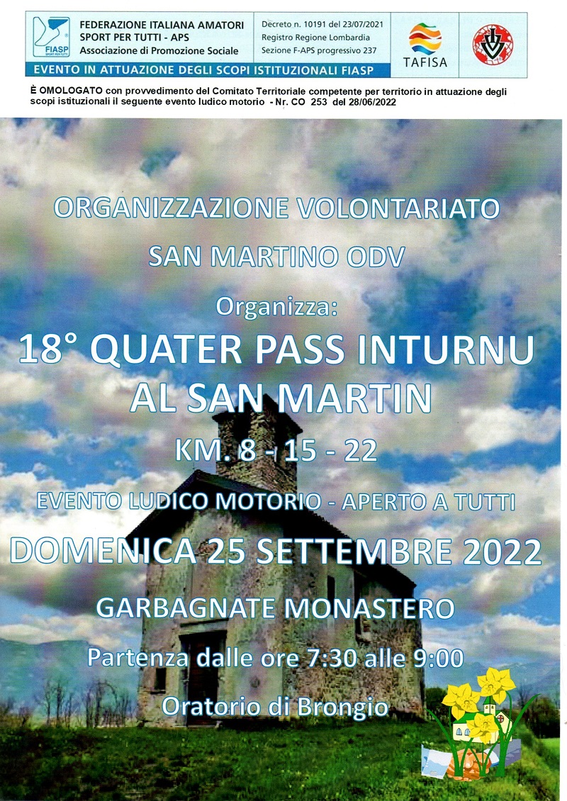 18^ Quater pass inturnu al San Martin